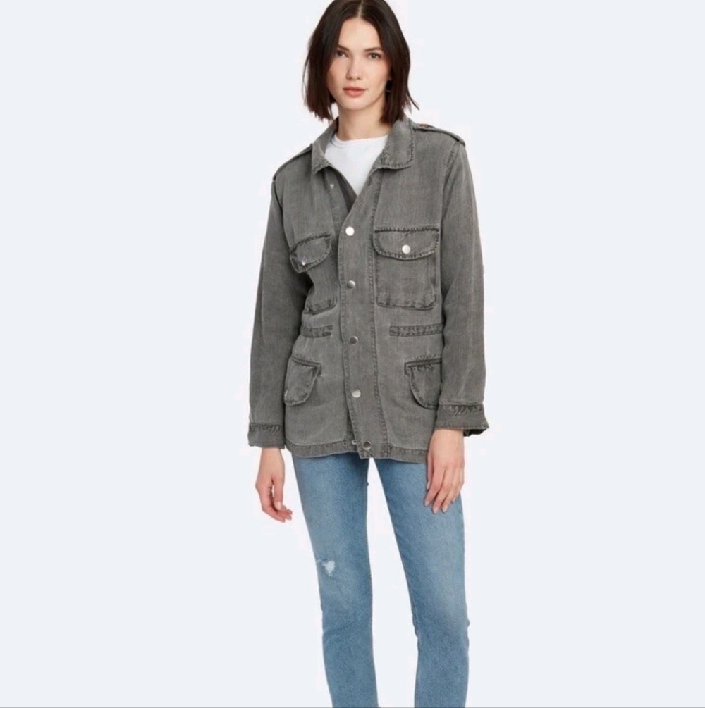 NSF Joli Jacket Size‎ XS Linen Lyocell Blend NWT Utility Grunge Burn Cargo